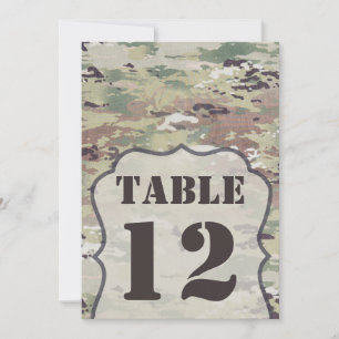 5x7 Table Number Card Army OCP Camo Uniform Camofl
