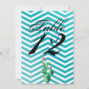 5x7 Table Number Card Boho Cacti Cactus Succulent