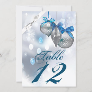 5x7 Table Number Card Ornaments Snowflakes Snow Fl