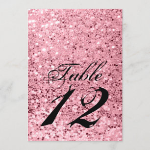5x7 Table Number Card Rose Gold Glitter