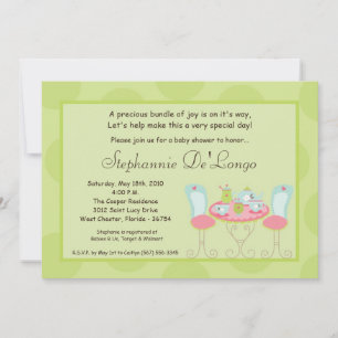 5x7 Tea Party Polka Dot Baby Shower Invitation