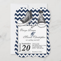 5x7 Teenage Sneakers Chevron Wedding Invitation