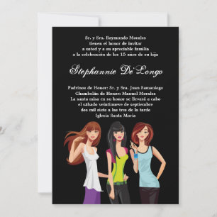 5x7 Teenagers Teen Quinceanera Birthday Invitation