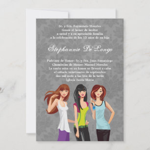 5x7 Teenagers Teen Quinceanera Birthday Invitation
