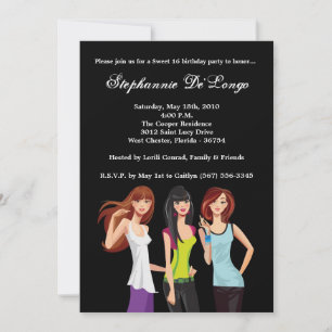5x7 Teenagers Teen Sweet 16 Birthday Invitation