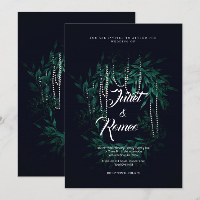 5x7 text wedding invite.ROMEO&JULIET Invitation (Front/Back)