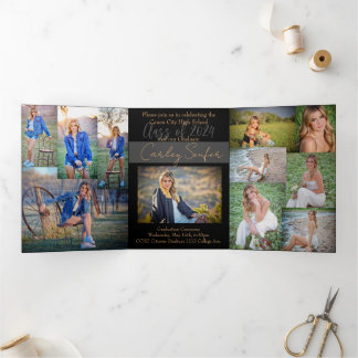 5x7 Trifold Graduation Announcement Invitation