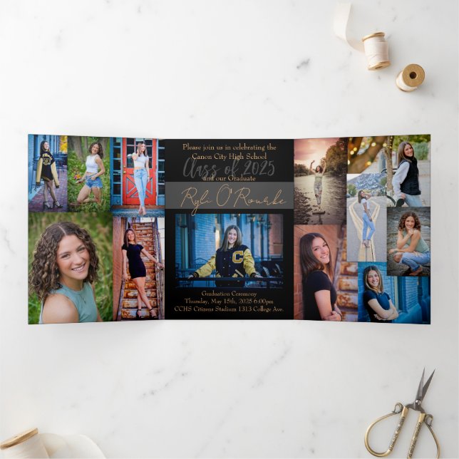5x7 Trifold Graduation Announcement Invitation (Inside)