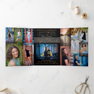 5x7 Trifold Graduation Announcement Invitation