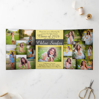 5x7 Trifold Graduation Announcement Invitation