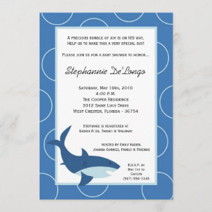 5x7 Tropical Hawaiian Shark Baby Shower Invitation