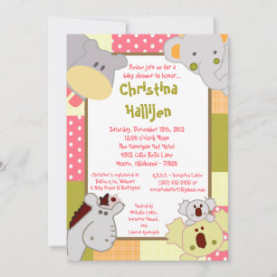 5x7 Tropical Punch Jungle Play Shower Invitation