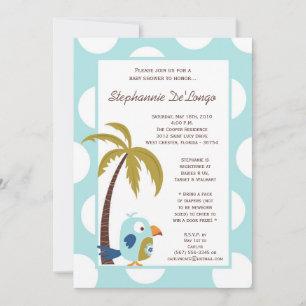 5x7 TropicalHawaiian Toucan Baby Shower Invitation