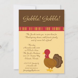 5x7 Turkey Food Thanksgiving Party Invitation