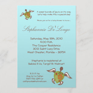 5x7 Under the Sea Turtle Baby Shower Invitation