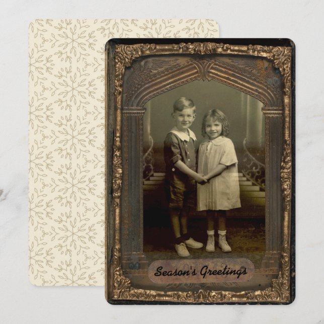 5x7 Vintage Photo Faux Frame Personalised Greeting Invitation (Front/Back)