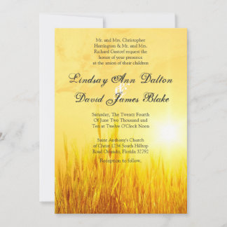 5x7 Wedding Invitation Country Hay Sunset