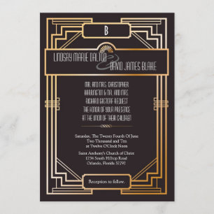 5x7 Wedding Invitation Gatsby Theme