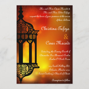 5x7 Wedding Invitation Moroccan Lantern Indian