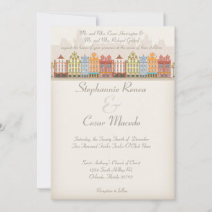 5x7 Wedding Invitation Old Town Christmas City