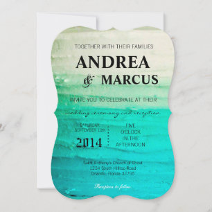 5x7 Wedding Invitation Ombre Blue Frosting
