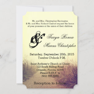5x7 Wedding Invitation Sunrise Pathway Walkway Pat