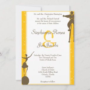 5x7 Wedding Invitation Whimsical Carnival Fair