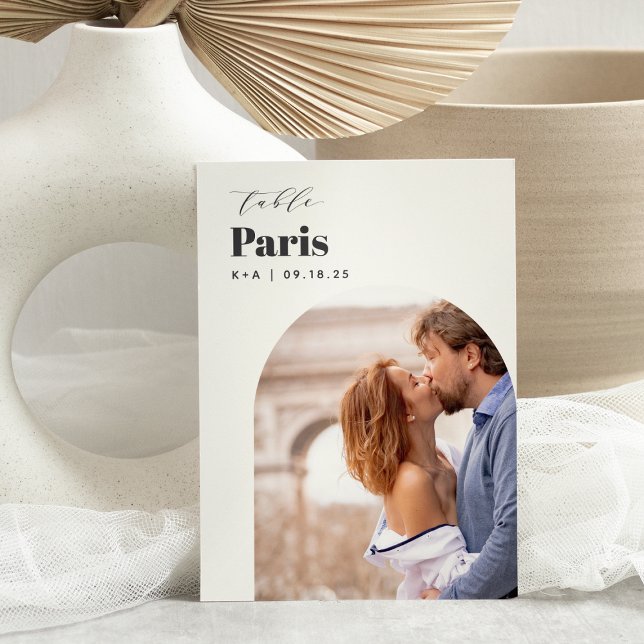 5x7 Wedding Travel Destination Photo Table Number (5x7 travel photo table numbers)