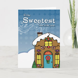 5x7 Whimsical Gingerbread House Christmas Card