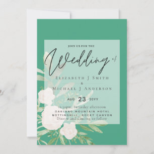 5x7 White Bouquet Script Overlay Budget Wedding