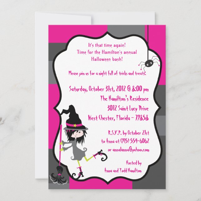 5x7 Witchy Ways Halloween Party Invitation (Front)