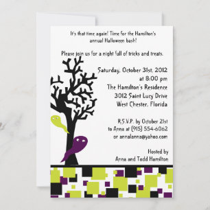 5x7 Witchy Ways Purple Halloween Party Invitation