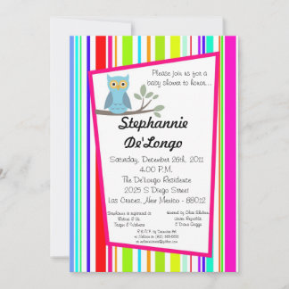 5x7 Woodland Forrest Owl Baby Shower Invitation