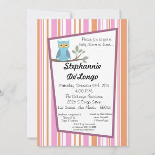 5x7 Woodland Forrest Owl Baby Shower Invitation
