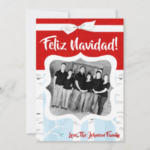 5x7 XMAS Christmas Birch Tree Winter PHOTO Card