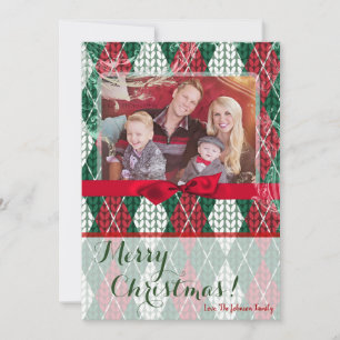 5x7 XMAS Christmas Ugly Sweater Green PHOTO Card