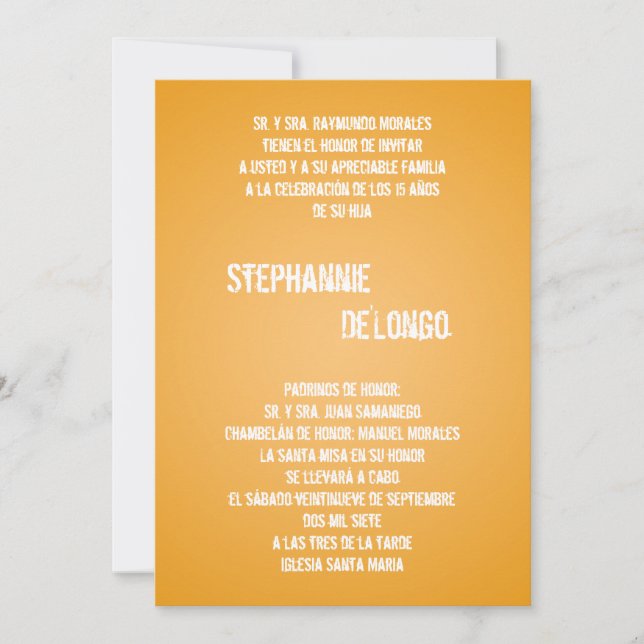 5x7 Yello DJ Spin Turntable Quinceanera Invitation (Front)