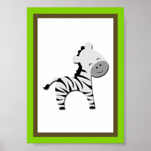 5X7 Zebra Jungle Animal Wall Art