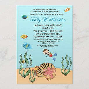 5x7Boy Under the Sea  Birthday Party Invitation
