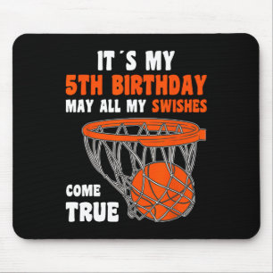 5Year Old Happy 5th Birthday Basketball 5th Birthd Mouse Mat