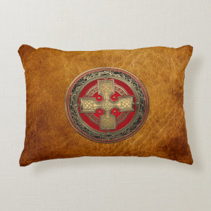 [600] Ancient Celtic Sacred Gold Knot Cross Decorative Cushion