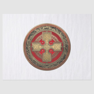 [600] Ancient Celtic Sacred Gold Knot Cross Tissue Paper