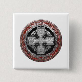 [600] Ancient Celtic Sacred Silver Knot Cross 15 Cm Square Badge