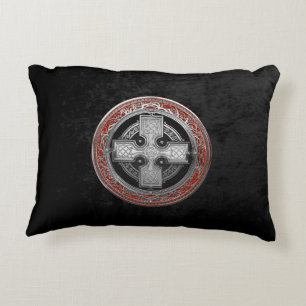 [600] Ancient Celtic Sacred Silver Knot Cross Decorative Cushion