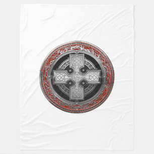 [600] Ancient Celtic Sacred Silver Knot Cross Fleece Blanket