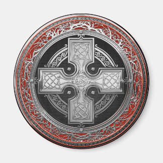 [600] Ancient Celtic Sacred Silver Knot Cross Magnet