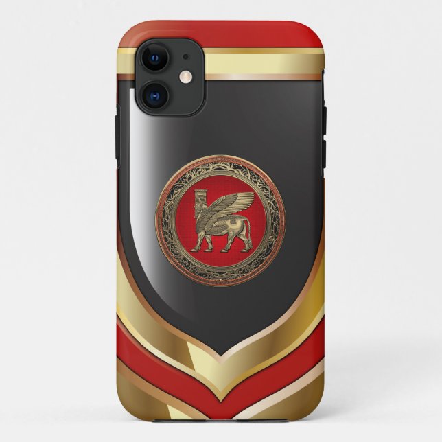[600] Assyrian Winged Bull - Gold Lamassu Case-Mate iPhone Case (Back)