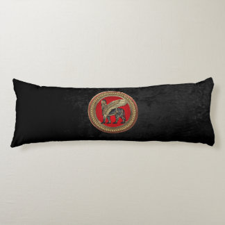 [600] Assyrian Winged Lion: Gold & Black Lamassu Body Cushion