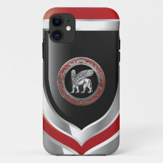 [600] Assyrian Winged Lion - Silver Lamassu iPhone 11 Case