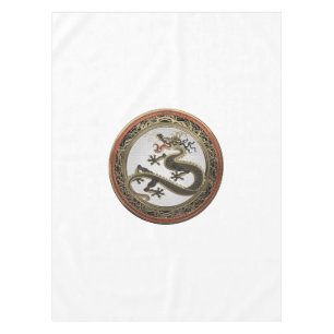 [600] Black and Gold Sacred Eastern Dragon Tablecloth